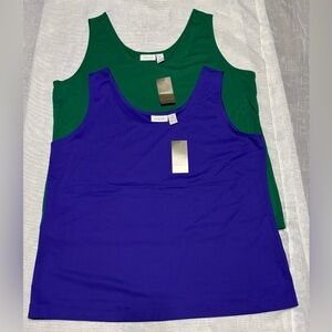 Chico's Scoop Neck Tank Tops in Royal Blue and Emerald Green